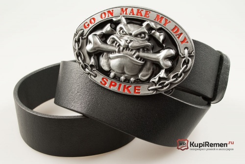 Кожаный ремень с пряжкой "MAKE MY DAY" (Сделай мой день) 3D - kupiremen.ru