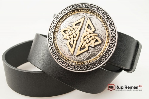 Кожаный ремень с пряжкой "CELTIC ROUND DESIGN" (Кельтский орнамент) - kupiremen.ru