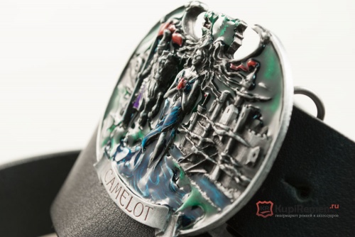 Кожаный ремень с пряжкой "CAMELOT" (Камелот) 3D - kupiremen.ru