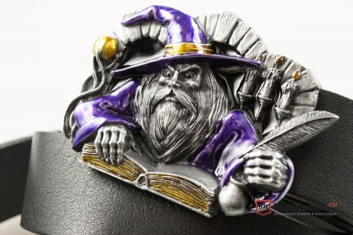 Кожаный ремень с пряжкой "WIZARD" (Волшебник) 3D - kupiremen.ru