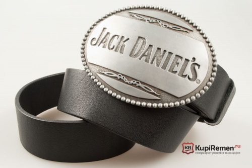 Кожаный ремень с овальной пряжкой "JACK DANIEL'S" - kupiremen.ru