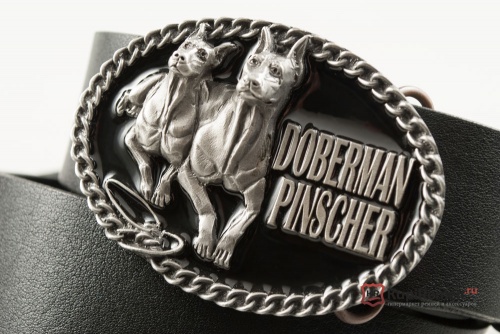 Кожаный ремень с пряжкой "DOBERMAN" 3D - kupiremen.ru