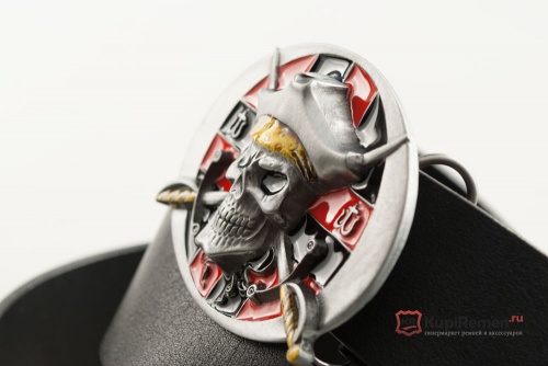 Кожаный ремень с пряжкой "PIRATE SKULL" (Череп пирата) 3D - kupiremen.ru