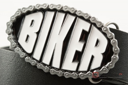 Кожаный байкерский ремень с прягой "Biker" - kupiremen.ru