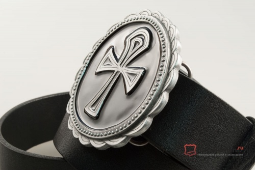 Кожаный ремень с пряжкой "AMON ANKH CROSS" - kupiremen.ru