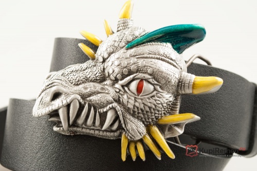 Кожаный ремень с пряжкой "DRAGON HEAD" (Голова дракона) 3D - kupiremen.ru