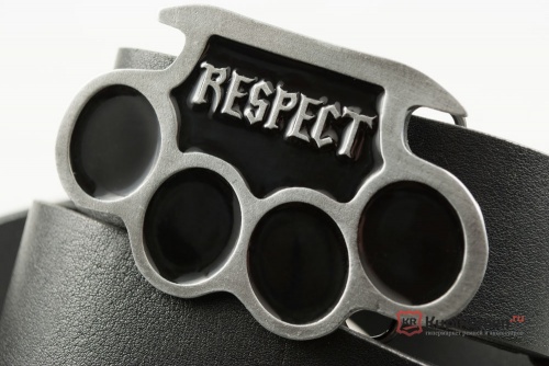 Ремень кожаный с прягой "Respect" - kupiremen.ru