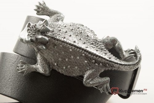 Кожаный ремень с пряжкой "HORNED TOAD" (Рогатая ящерица) - kupiremen.ru