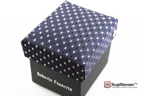 Узкий галстук в коробке Roberto Fzancrin  синего цвета - kupiremen.ru