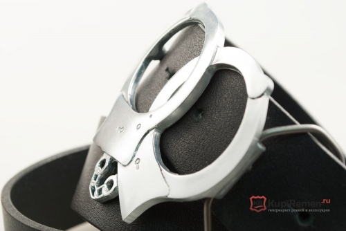 Кожаный ремень с пряжкой "HANDCUFFS" (Наручники) 3D - kupiremen.ru