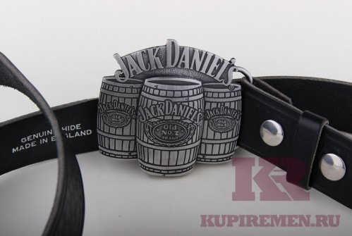 Кожаный ремень с пряжкой "Jack daniel's BARRELS" - kupiremen.ru