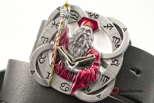 Кожаный ремень с пряжкой "THE SORCERER" (Волшебник) 3D - kupiremen.ru