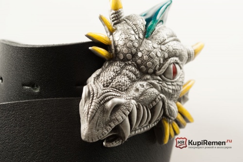 Кожаный ремень с пряжкой "DRAGON HEAD" (Голова дракона) 3D - kupiremen.ru