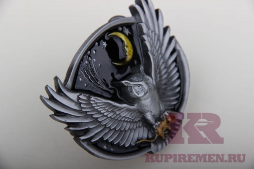 Кожаный ремень с пряжкой "Филин" - kupiremen.ru