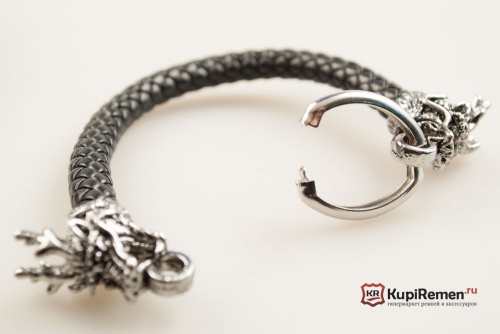 Плетеный браслет Головы драконов - kupiremen.ru