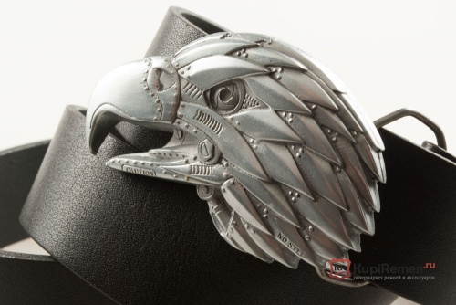 Кожаный ремень с пряжкой "CYBORG EAGLE HEAD" (Голова орла-киборга) - kupiremen.ru