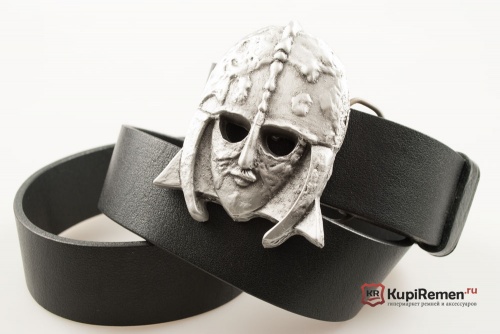 Кожаный ремень с пряжкой "SUTTON HOO VIKING MASK" - kupiremen.ru