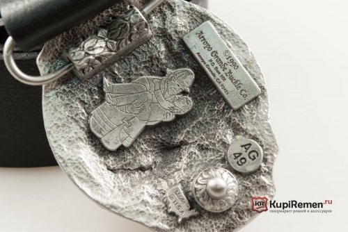 Кожаный ремень с пряжкой "VOLUNTEER FIRE FIGHTER" (Пожарный-волонтёр) 3D - kupiremen.ru