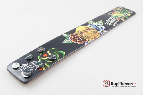 Манжета с принтом Череп с розами - kupiremen.ru