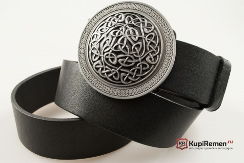 Кожаный ремень с пряжкой "ROUND CELTIC" (Кельтский узор) - kupiremen.ru