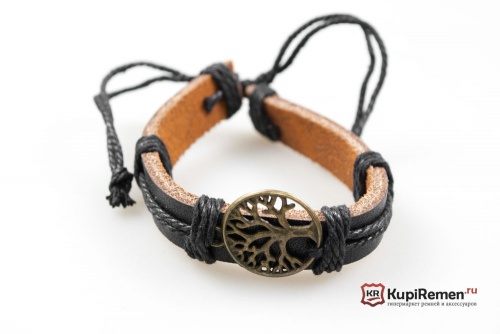 Браслет из экокожи Древо жизни - kupiremen.ru