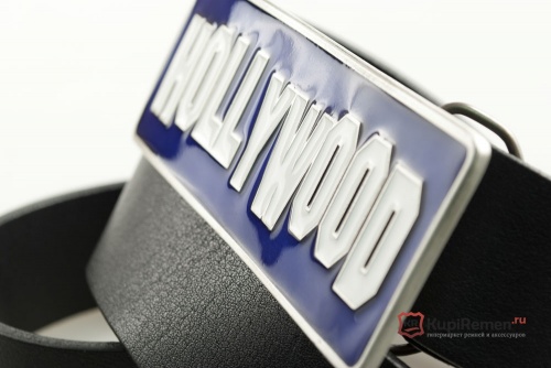 Кожаный ремень с пряжкой "HOLLYWOOD" (Голливуд) - kupiremen.ru