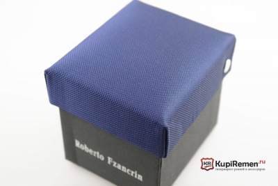 Узкий галстук Roberto Fzancrin синего цвета в коробке - kupiremen.ru