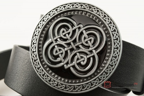 Кожаный ремень с пряжкой "CELTIC ROUND SWIRL" (Кельтский водоворот) - kupiremen.ru