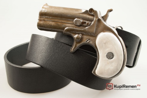 Ремень с пряжкой "DERRINGER (PISTOL)" (Дерринджер) 3D - kupiremen.ru