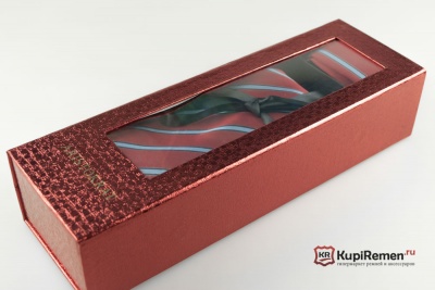 Мужской красный галстук ARISTOKRAT с нагрудным платком в коробке - kupiremen.ru