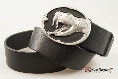 Кожаный ремень с пряжкой "Змея" 3D - kupiremen.ru