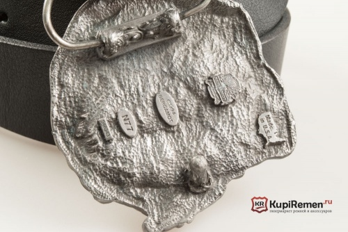 Кожаный ремень с пряжкой "Месяц с пистолетом" 3D - kupiremen.ru