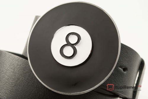 Кожаный ремень с пряжкой "LARGE 8 BALL" (Большой 8-ой шар) - kupiremen.ru