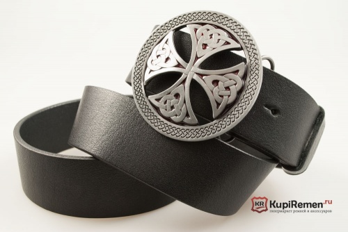 Кожаный ремень с пряжкой "Кельтский крест"  - kupiremen.ru