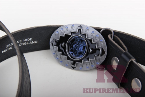 Кожаный ремень с пряжкой "Орнамент" - kupiremen.ru