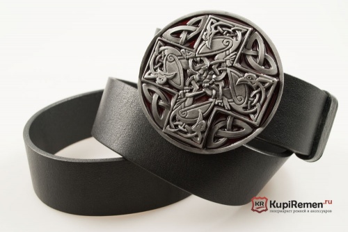 Кожаный ремень с пряжкой "CELTIC CROSS" (Кельтский крест) 3D - kupiremen.ru