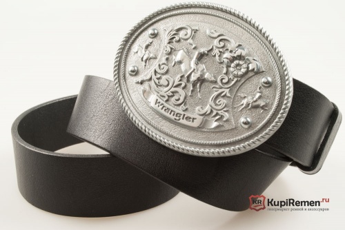 Кожаный ремень с пряжкой "Wrangler" 3D - kupiremen.ru
