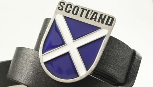 Кожаный ремень с пряжкой "SCOTLAND SHIELD" (Шотландский щит) - kupiremen.ru