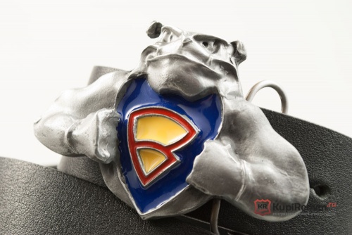 Кожаный ремень с пряжкой "SUPER DOG" (Супер собака) 3D - kupiremen.ru