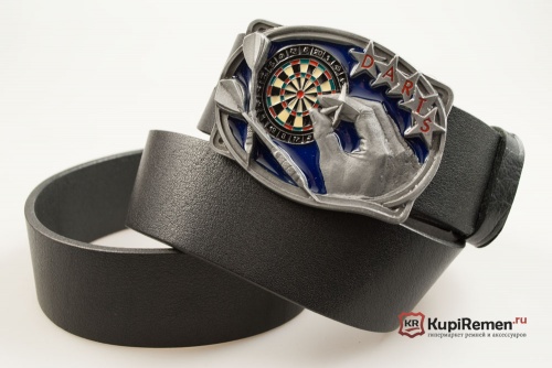 Кожаный ремень с пряжкой "DARTS" (Дартс) 3D - kupiremen.ru