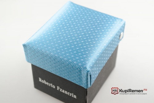 Бирюзовый узкий галстук Roberto Fzancrin в коробке - kupiremen.ru