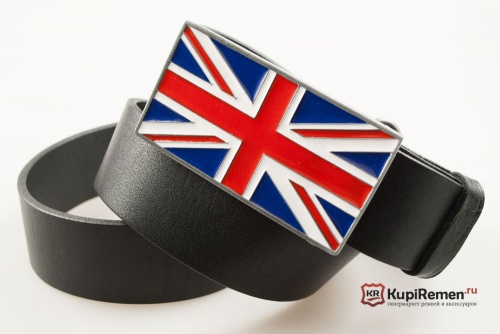 Ремень с пряжкой "UNION JACK FLAG" (Английский флаг) - kupiremen.ru