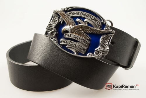 Кожаный ремень с пряжкой "EAGLE" (Орёл) 3D - kupiremen.ru