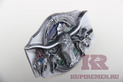 Кожаный ремень с пряжкой "Родео" - kupiremen.ru