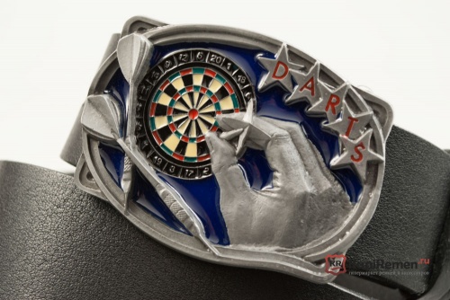 Кожаный ремень с пряжкой "DARTS" (Дартс) 3D - kupiremen.ru