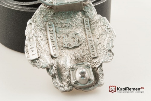 Кожаный ремень с пряжкой "CYBORG DOG" (Собака киборг) - kupiremen.ru