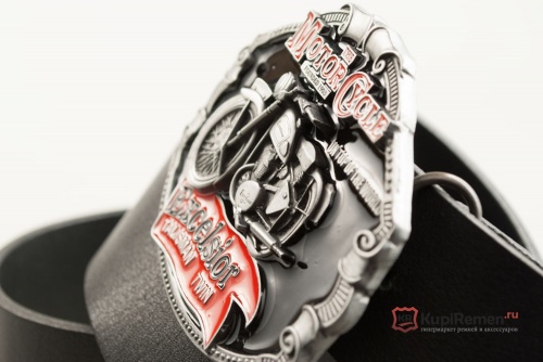 Кожаный ремень с пряжкой "EXCELSIOR MOTO" 3D - kupiremen.ru