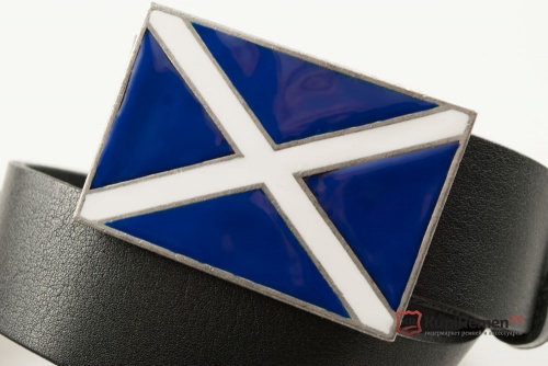 Ремень с пряжкой "ST. ANDREWS CROSS FLAG" (Крест Св. Андрея - Шотландия) - kupiremen.ru