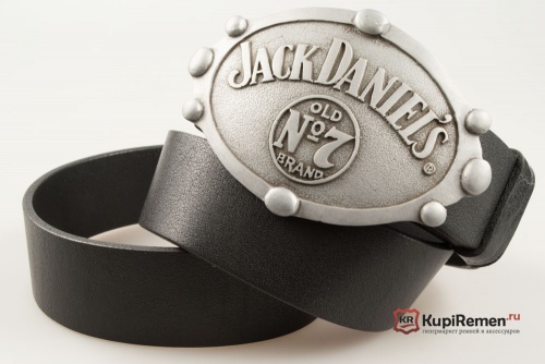 Кожаный ремень с овальной пряжкой "JACK DANIEL'S №7" - kupiremen.ru