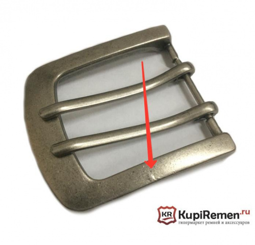 Двухшпеньковая пряжка DOUBLE SILVER для джинсового ремня 40 мм - kupiremen.ru